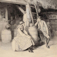 12" x 12" / Fine Art Paper Alphonse And Cherry In The Barn 1891 By Alice Barber Stephens Fine Art Print