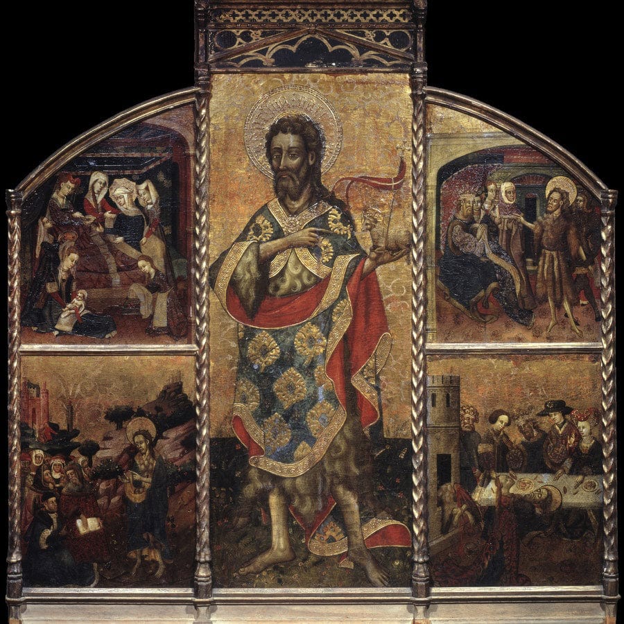 12" x 12" / Fine Art Paper Altarpiece Of Saint John The Baptist By Blasco De Granen Fine Art Print