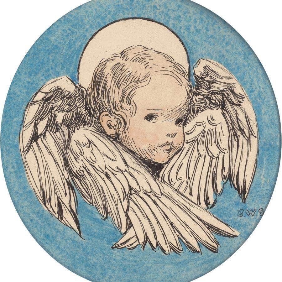 12" x 12" / Fine Art Paper Angel A Childs Prayer Interior Book Illustration 1926 By Jessie Willcox Smith Fine Art Print