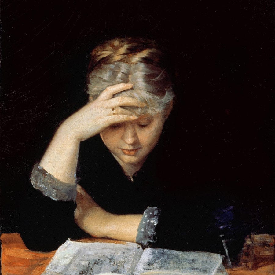 12" x 12" / Fine Art Paper At A Book 1882 By Marie Bashkirtseff Fine Art Print