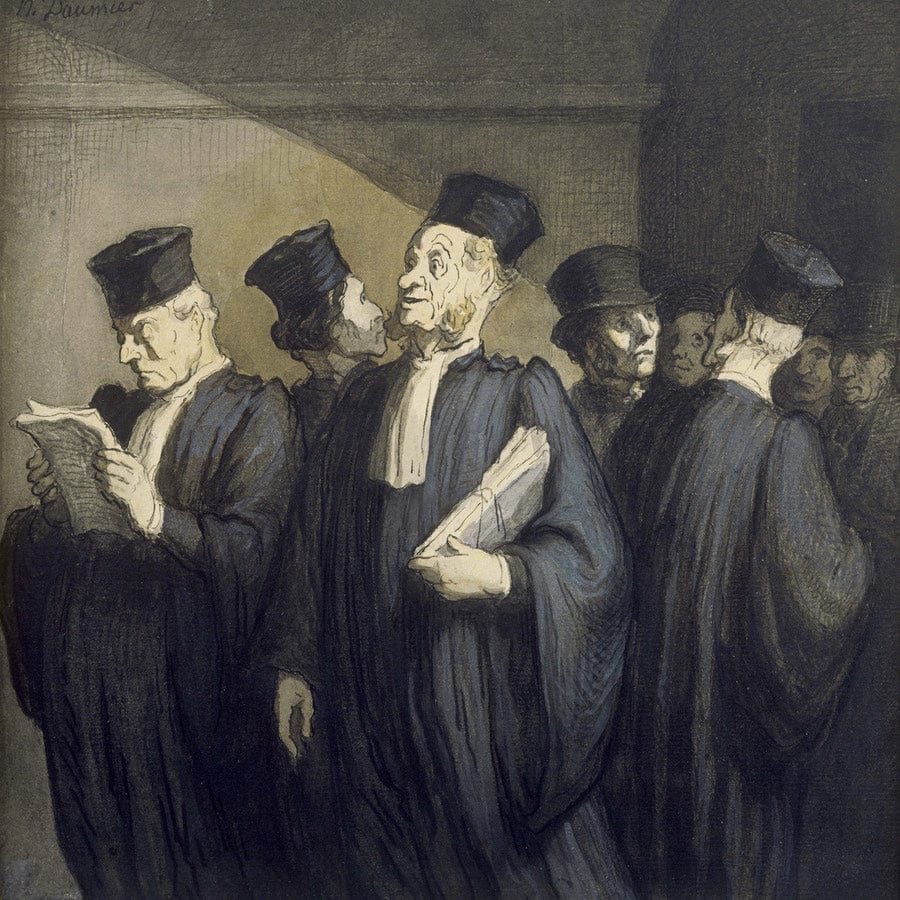 12" x 12" / Fine Art Paper Avant L'audience 1 By Honore Daumier Fine Art Print