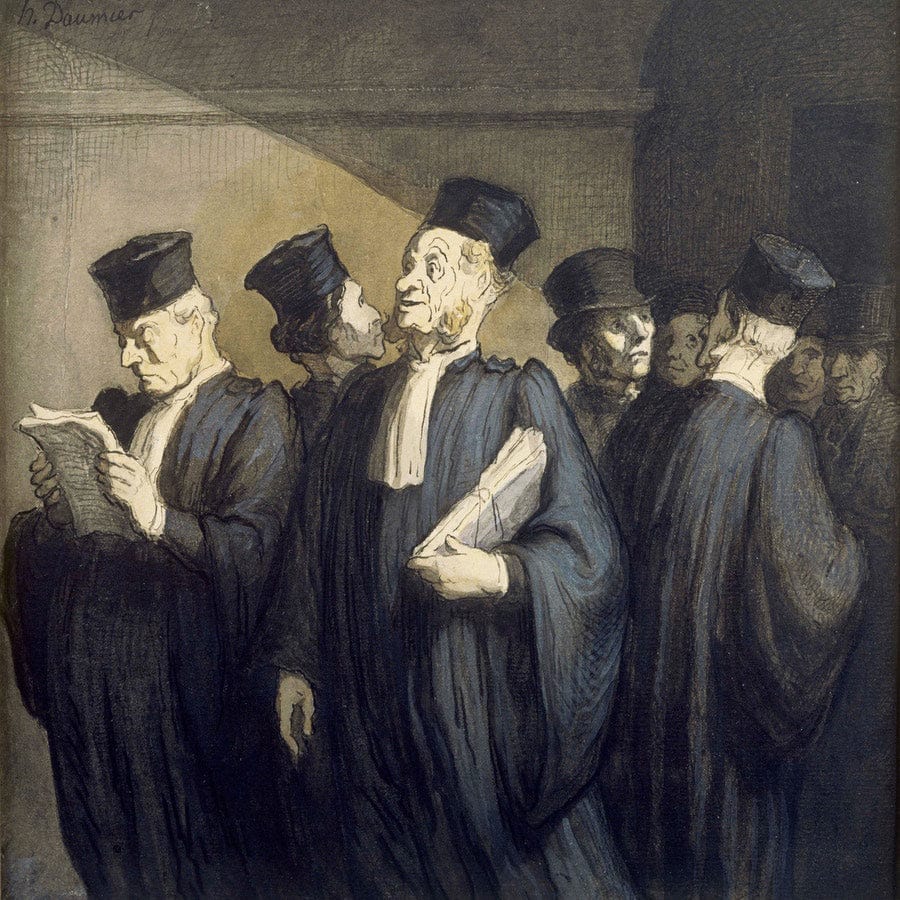 12" x 12" / Fine Art Paper Avant L'audience By Honore Daumier Fine Art Print