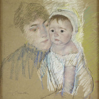12" x 12" / Fine Art Paper Baby Bill In His Cap And Shift, Held By His Nurse By Mary Cassatt Fine Art Print