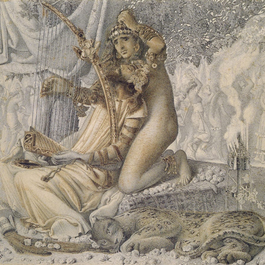 12" x 12" / Fine Art Paper Babylon Hath Been A Golden Cup 1859 By Simeon Solomon Fine Art Print