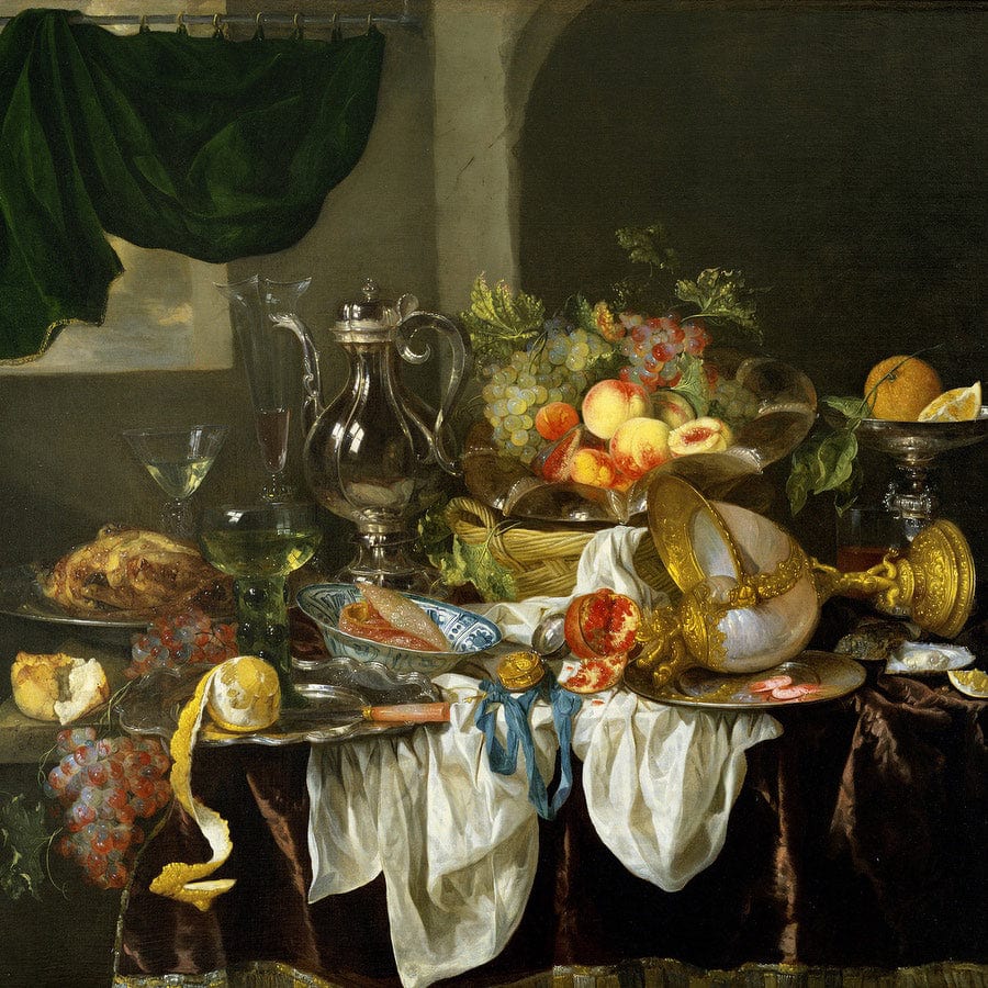 12" x 12" / Fine Art Paper Banquet Still Life By Abraham Van Beyeren Fine Art Print