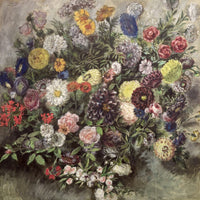 12" x 12" / Fine Art Paper Bouquet Of Flower By Ferdinand Victor Eugene Delacroix Fine Art Print