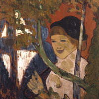 12" x 12" / Fine Art Paper Breton Girl With A Red Umbrella By Emile Bernard Fine Art Print