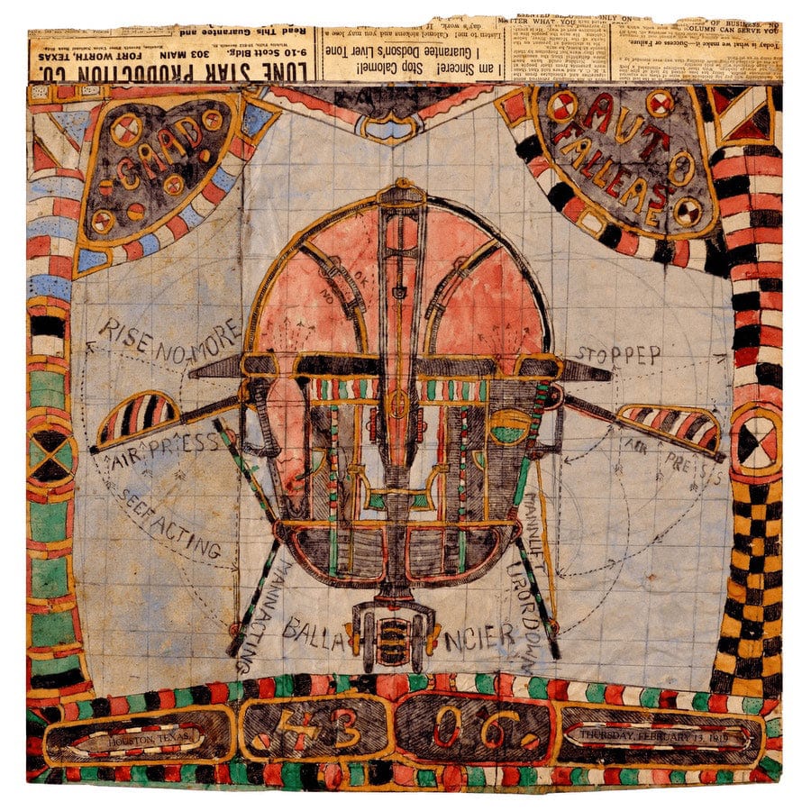 12" x 12" / Fine Art Paper Caad Auto Fallease 1919 By Charles Dellschau Fine Art Print