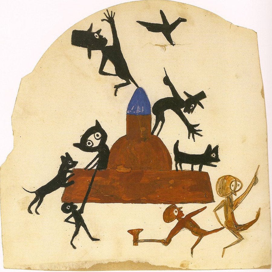 12" x 12" / Fine Art Paper Chasing Ghosts By Bill Traylor Fine Art Print