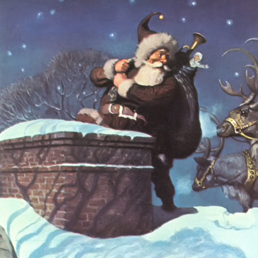 12" x 12" / Fine Art Paper Christmas Day By NC Wyeth Fine Art Print