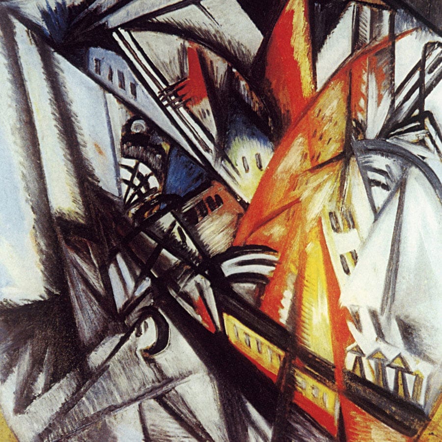 12" x 12" / Fine Art Paper City On Fire 1914 By Olga Rozanova Fine Art Print