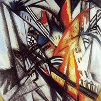 12" x 12" / Fine Art Paper City On Fire 1914 By Olga Rozanova Fine Art Print