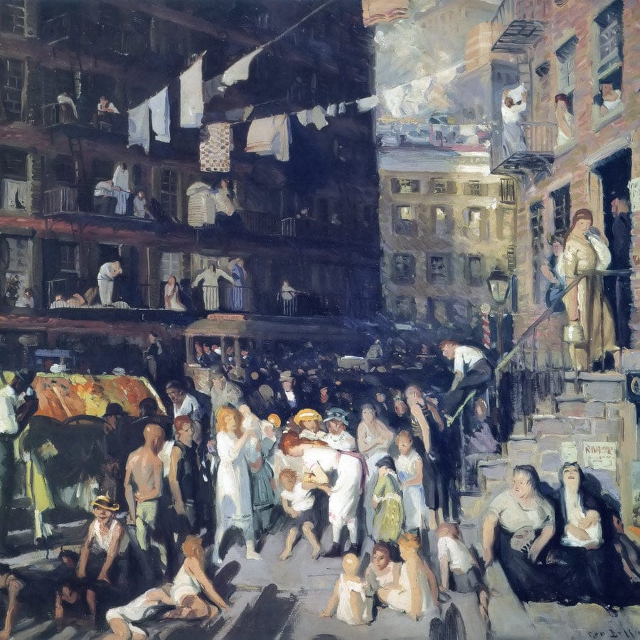 12" x 12" / Fine Art Paper Cliff Dwellers 1913 By George Bellows Fine Art Print