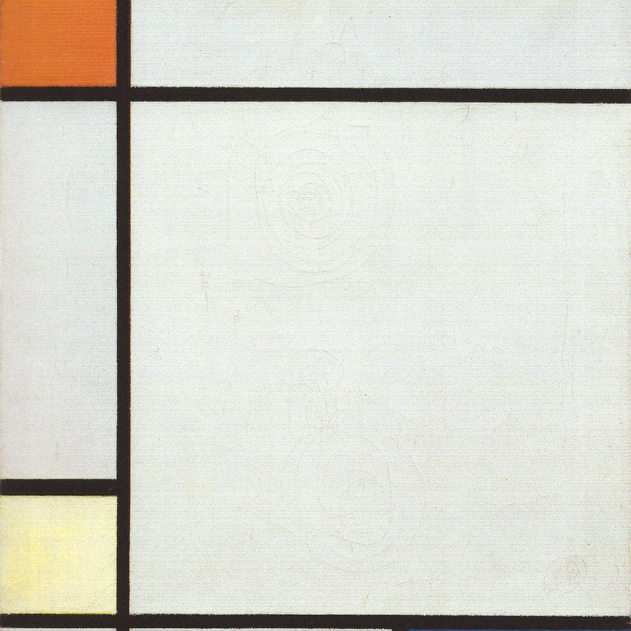 12" x 12" / Fine Art Paper Composition With Red Yellow And Blue 1927 Oil On Canvas Private Collection By Piet Mondrian Fine Art Print
