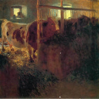 12" x 12" / Fine Art Paper Cow Shed, 1899 By Gustav Klimt Fine Art Print