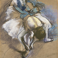 12" x 12" / Fine Art Paper Dancer Putting On Her Shoes By Edgar Degas Fine Art Print