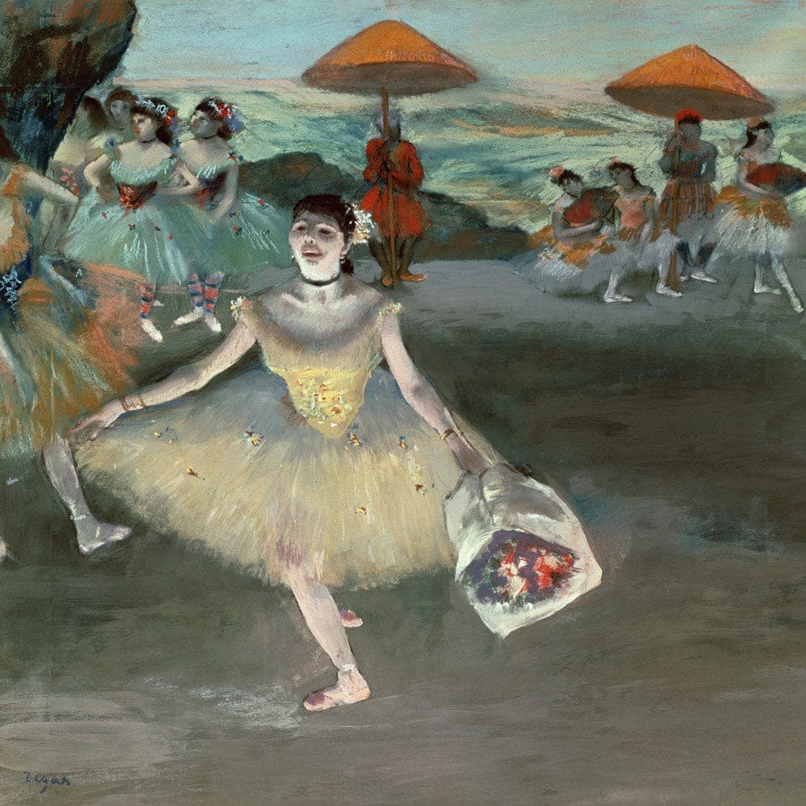 12" x 12" / Fine Art Paper Dancer With Bouquet, Curtseying By Edgar Degas Fine Art Print