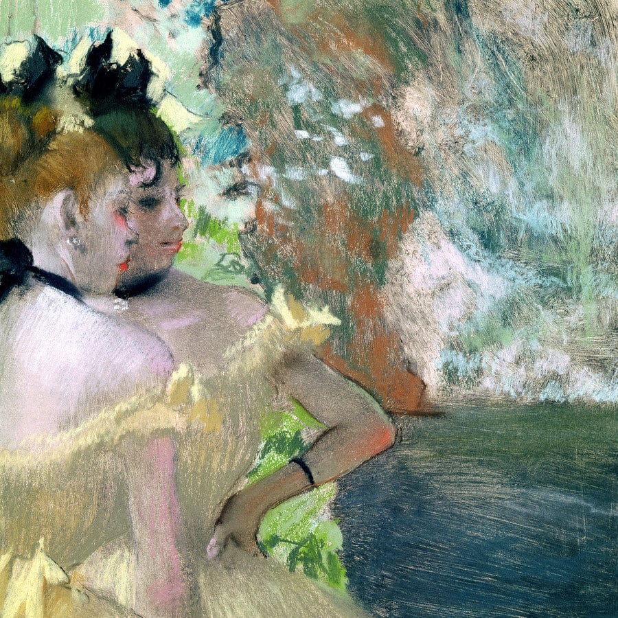 12" x 12" / Fine Art Paper Dancers In The Wings (Pastel On Paper) By Edgar Degas Fine Art Print