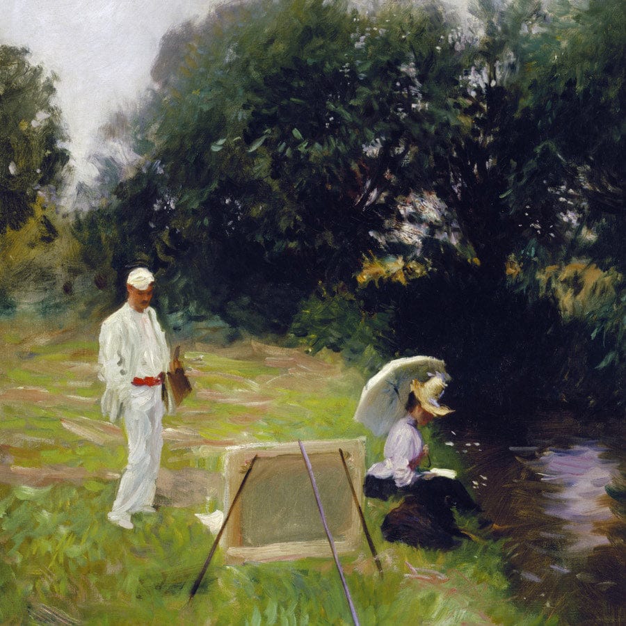 12" x 12" / Fine Art Paper Dennis Miller Bunker Painting At Calcot By John Singer Sargent Fine Art Print