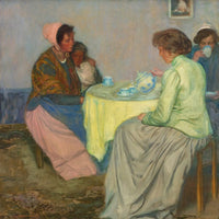 12" x 12" / Fine Art Paper Dutch Women Drinking Coffee By Myron G Fine Art Print