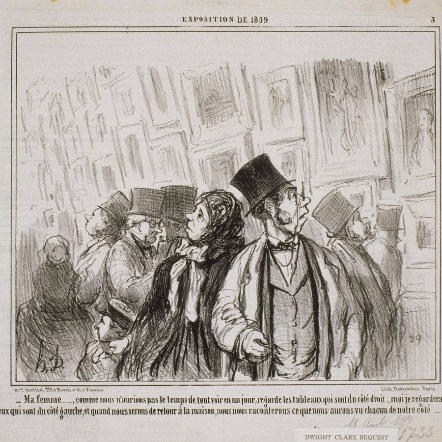 12" x 12" / Fine Art Paper Exposition De 1859 Ma Femme…Comme Nous N'aurions Pas... By Honore Daumier Fine Art Print