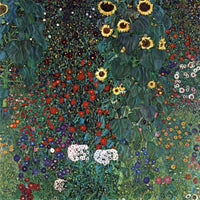 12" x 12" / Fine Art Paper Farm Garden With Sunflowers 1907 By Gustav Klimt Fine Art Print