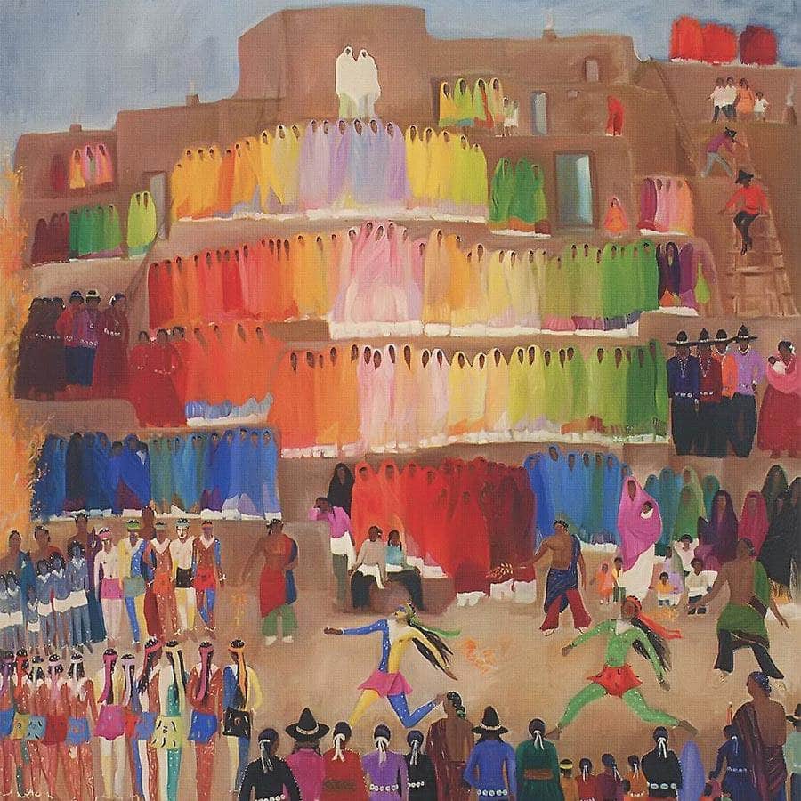 12" x 12" / Fine Art Paper Fiesta Of The Foot Races By Dorothy Brett Fine Art Print
