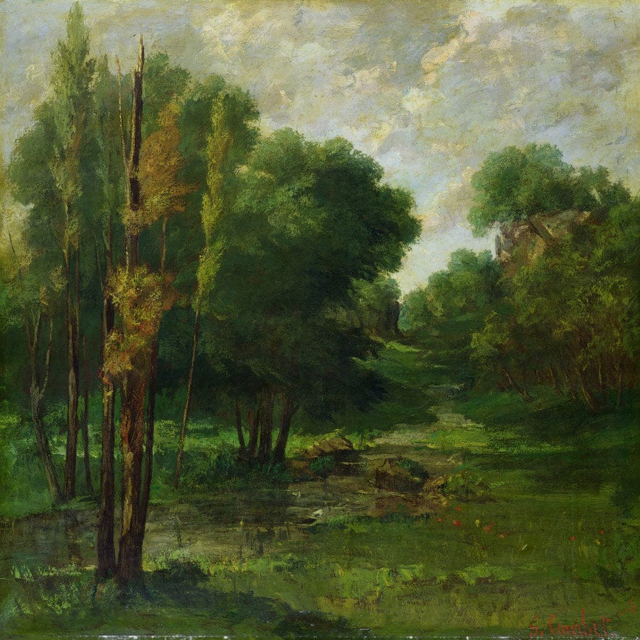 12" x 12" / Fine Art Paper Forest Landscape By Jean Desire Gustave Courbet Fine Art Print