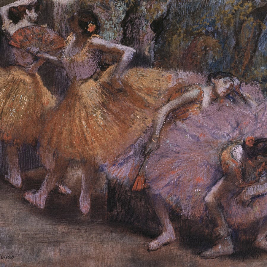 12" x 12" / Fine Art Paper Four Ballerinas Resting By Edgar Degas Fine Art Print