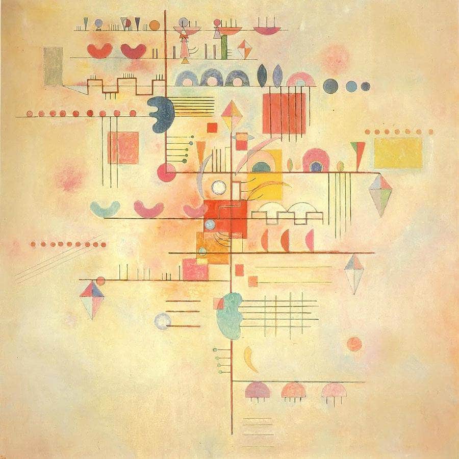 12" x 12" / Fine Art Paper Gentle Ascent By Wassily Kandinsky Fine Art Print