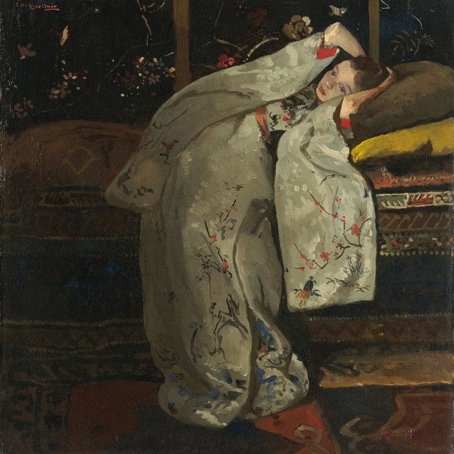12" x 12" / Fine Art Paper Girl In White Kimono By George Hendrik Breitner Fine Art Print