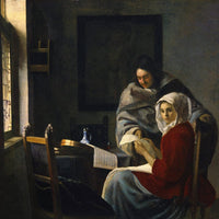 12" x 12" / Fine Art Paper Girl Interrupted At Her Music 1661 By Johannes Vermeer Fine Art Print