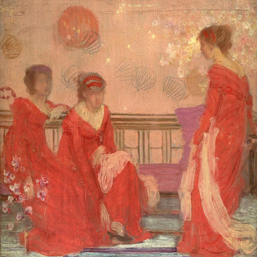 12" x 12" / Fine Art Paper Harmony In Flesh Color And Red By James McNeill Whistler Fine Art Print