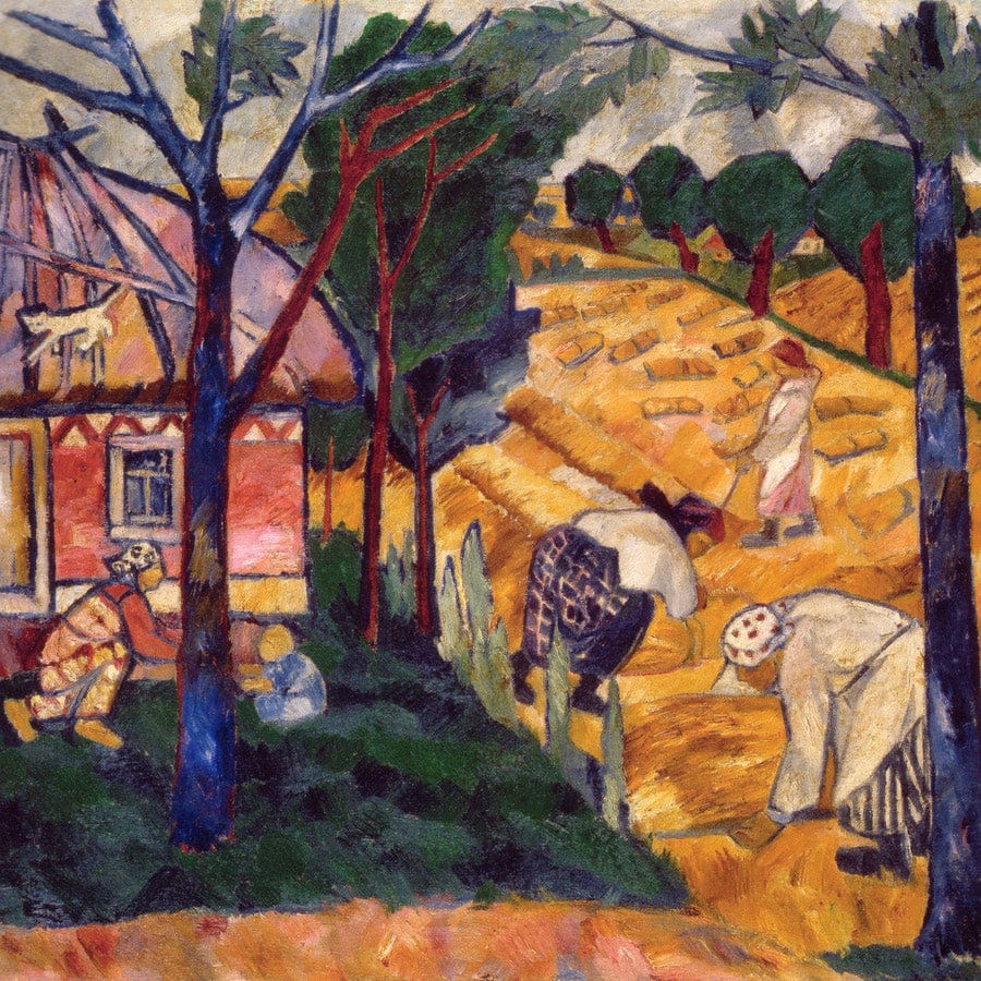12" x 12" / Fine Art Paper Harvesting 1907 By Natalia Goncharova Fine Art Print