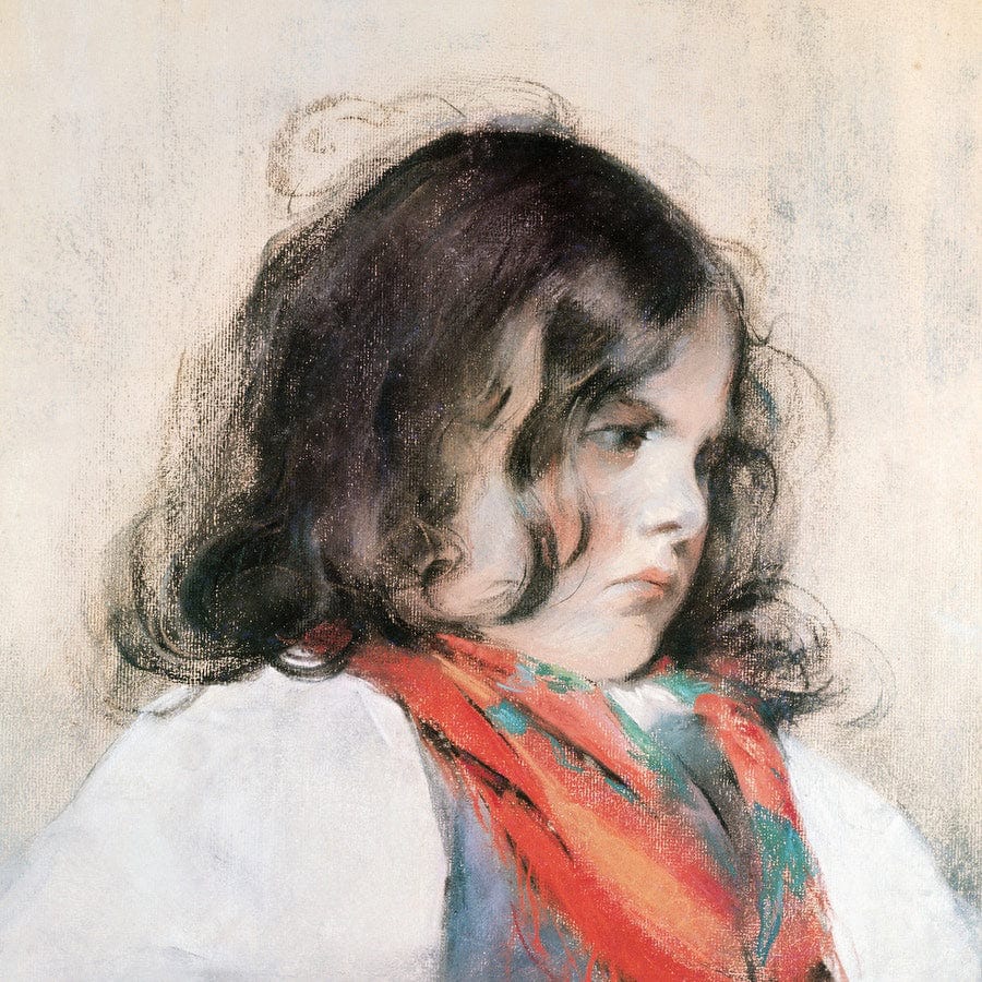 12" x 12" / Fine Art Paper Head Of A Child (Pastel On Paper) By Mary Cassatt Fine Art Print