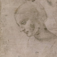 12" x 12" / Fine Art Paper Head Of A Young Woman Or Head Of The Virgin By Leonardo Da Vinci Fine Art Print