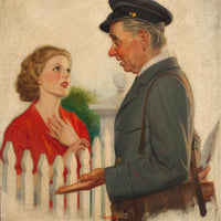 12" x 12" / Fine Art Paper Hoping For A Letter Liberty Magazine Cover April 28 1934 By Leslie Thrasher Fine Art Print