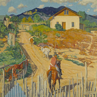 12" x 12" / Fine Art Paper House On A Hill By Walter Ufer Fine Art Print