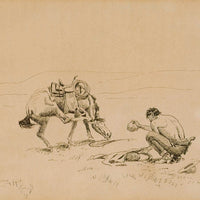 12" x 12" / Fine Art Paper Ill Get The Big Ones Anyway Circa 1921 By Charles Marion Russell Fine Art Print