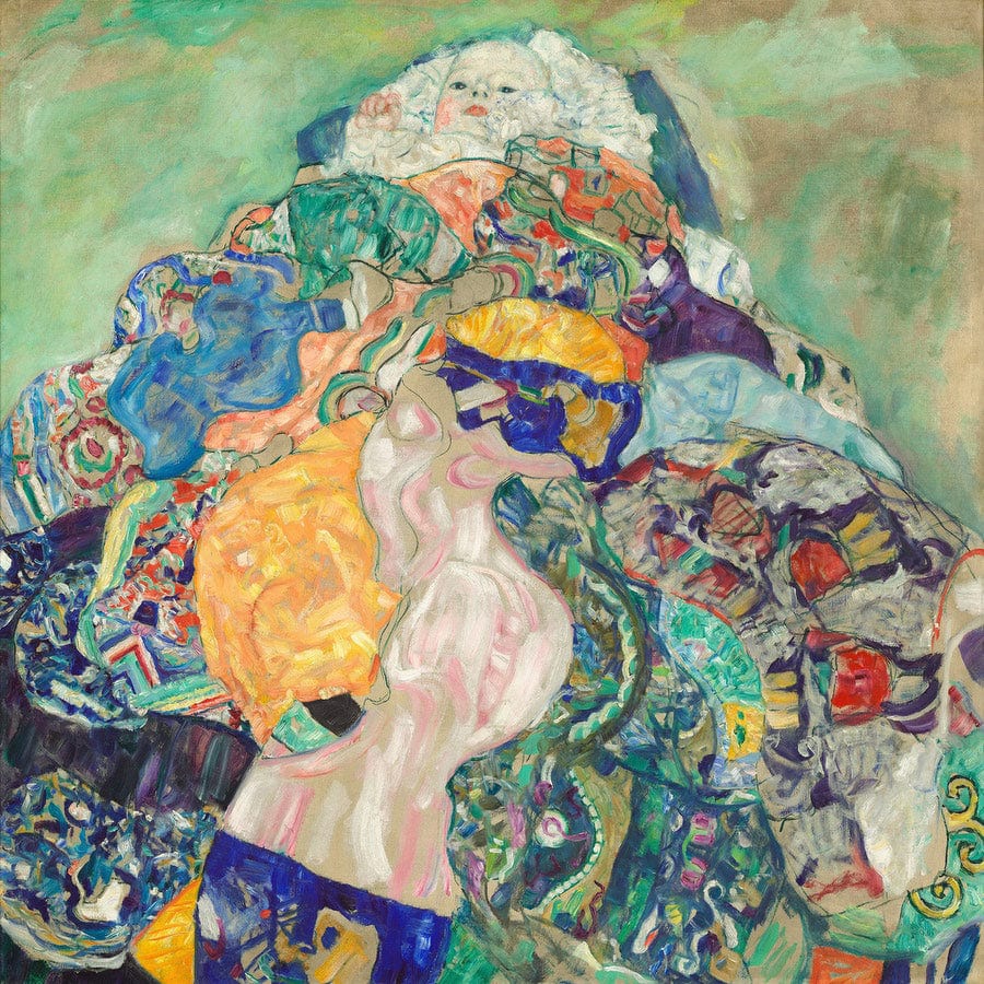 12" x 12" / Fine Art Paper Infant Baby In Cradle 1917 1918 National Gallery Washinton By Gustav Klimt Fine Art Print