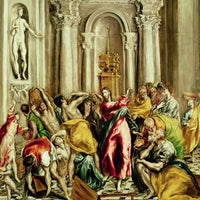 12" x 12" / Fine Art Paper Jesus Driving The Merchants From The Temple By El Greco Fine Art Print