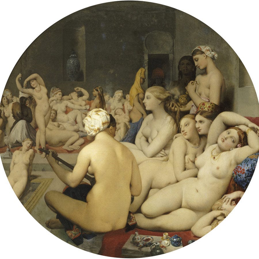 12" x 12" / Fine Art Paper Le Bain Turc By Jean Auguste Dominique Ingres Fine Art Print