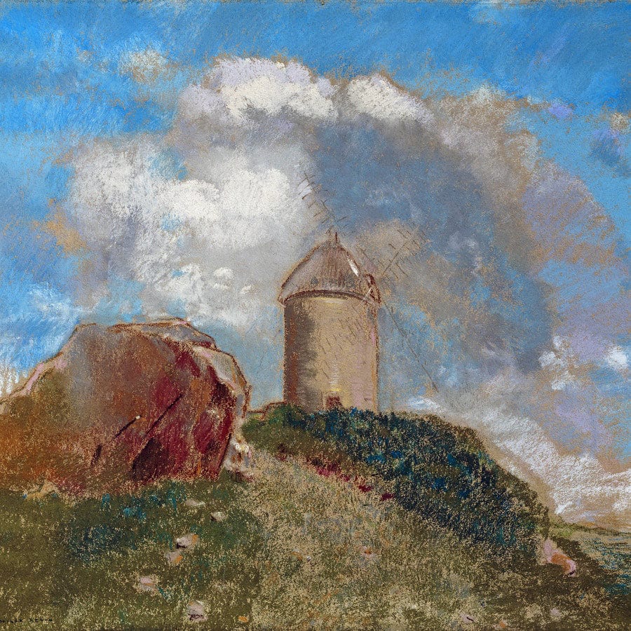 12" x 12" / Fine Art Paper Le Moulin A Vent By Odilon Redon Fine Art Print