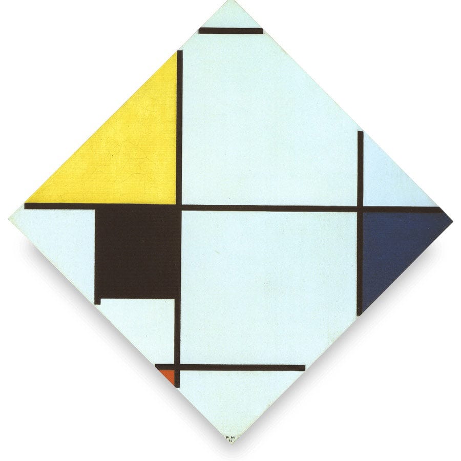 12" x 12" / Fine Art Paper Lozenge 1921 Oil On Canvas 611X601Mm Art Institute Of Chicago Chicago Min By Piet Mondrian Fine Art Print