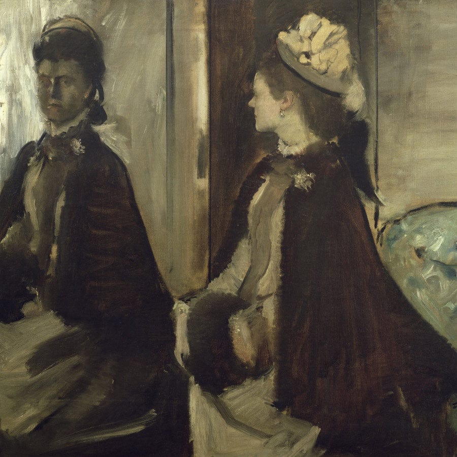 12" x 12" / Fine Art Paper Madame Jeantaud In The Mirror By Edgar Degas Fine Art Print