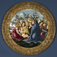 12" x 12" / Fine Art Paper Madonna Adoring The Child With Five Angels By Sandro Botticelli Fine Art Print