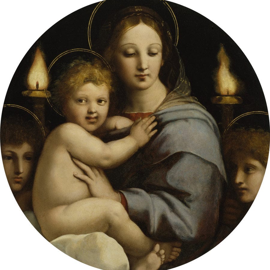 12" x 12" / Fine Art Paper Madonna Of The Candelabra By Raphael Fine Art Print