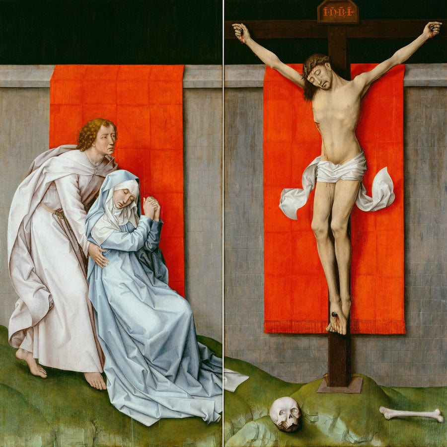 12" x 12" / Fine Art Paper Netherlandish Active Tournai And Brussels The Crucifixion With The Virgin And Saint John The Eva Uploa By Rogier Van Der Weyden Fine Art Print