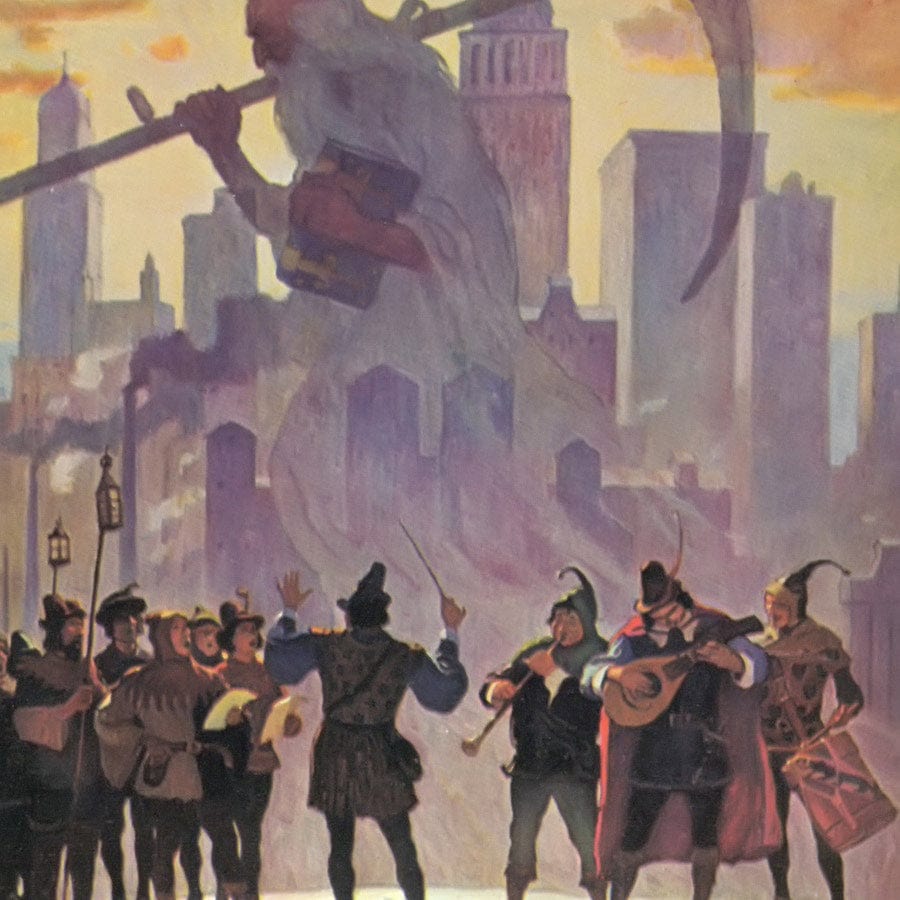 12" x 12" / Fine Art Paper New Years Day By NC Wyeth Fine Art Print