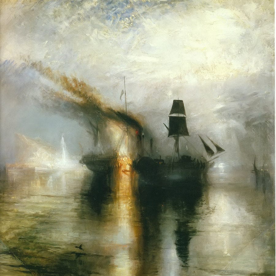 12" x 12" / Fine Art Paper Peace   Burial At Sea By Jwm Turner Fine Art Print